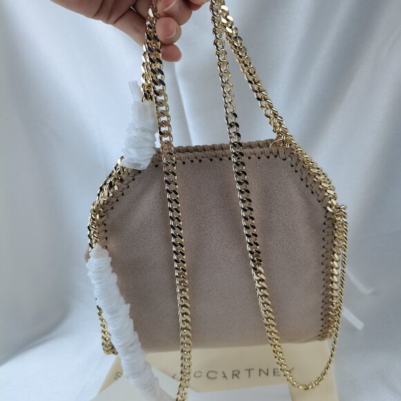 Stella Mccartney Mini Falabella Tote Bag Shoulder Bag Crossbody bag In Gold - Picture 7 of 16